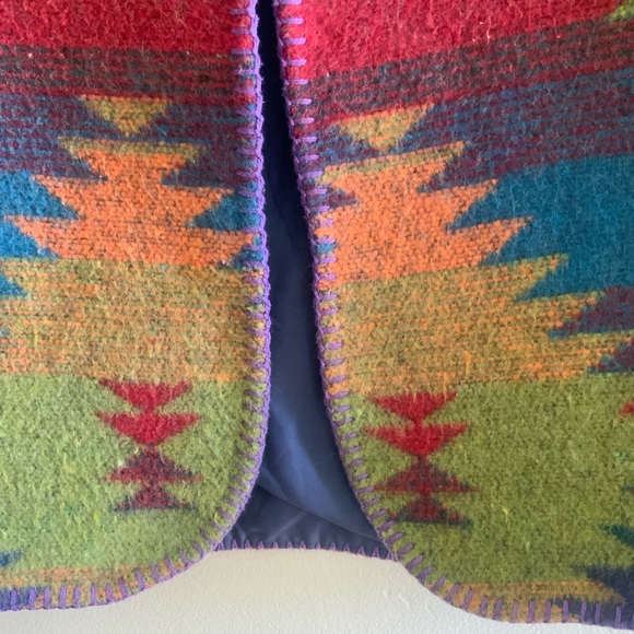 Rhonda Stark Navajo Southwest Wool Blend Blanket Vest Women’s Size Medium - Picture 7 of 11